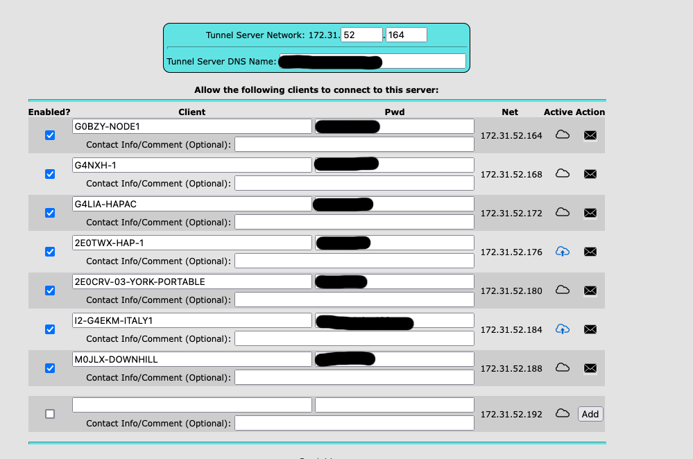 Tunnel Server Configuration